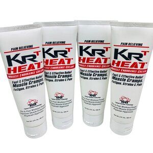 Krt Heat Muscle Endurance Cream Pain Relief For Cramps & Fatigue 3 Oz Pack of 4